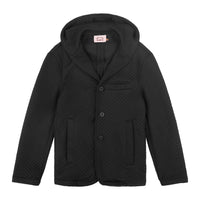 HOODED QUILT BLAZER BLACK