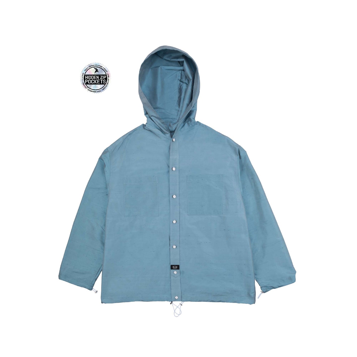 No Collar Hooded Dress Shirt