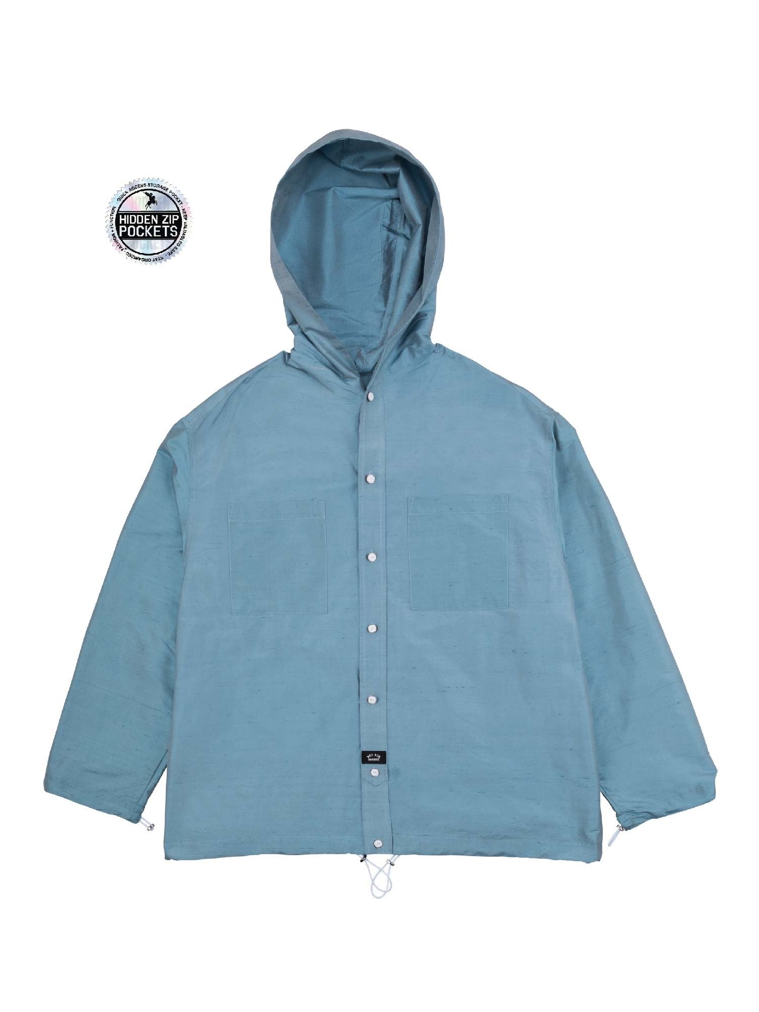 No Collar Hooded Dress Shirt