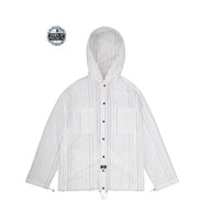 No Collar Hooded Dress Shirt