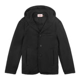 HOODED QUILT BLAZER BLACK