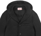 HOODED QUILT BLAZER BLACK