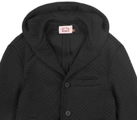 HOODED QUILT BLAZER BLACK