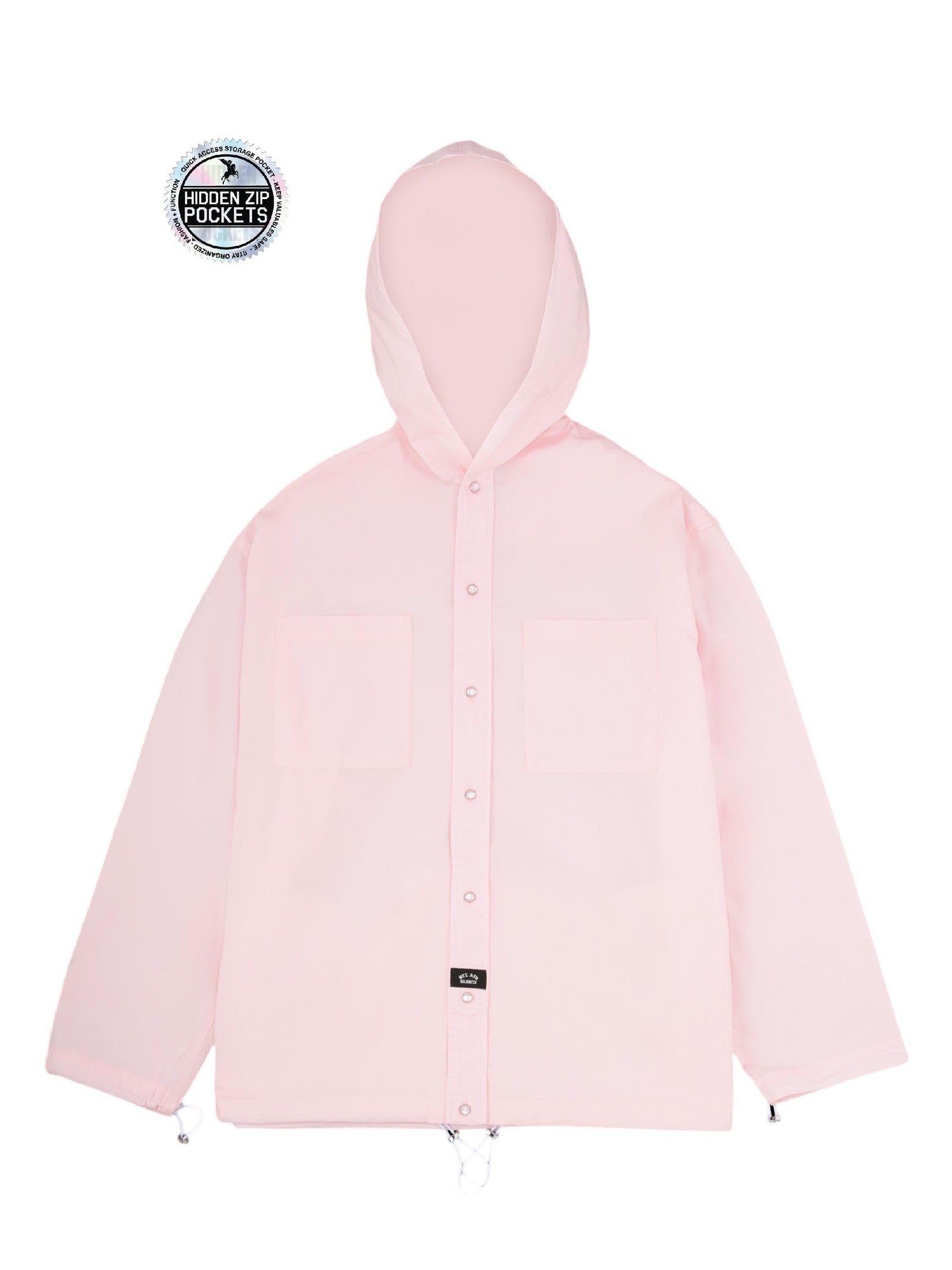 No Collar Hooded Dress Shirt