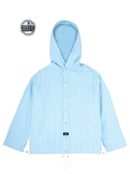 No Collar Hooded Dress Shirt