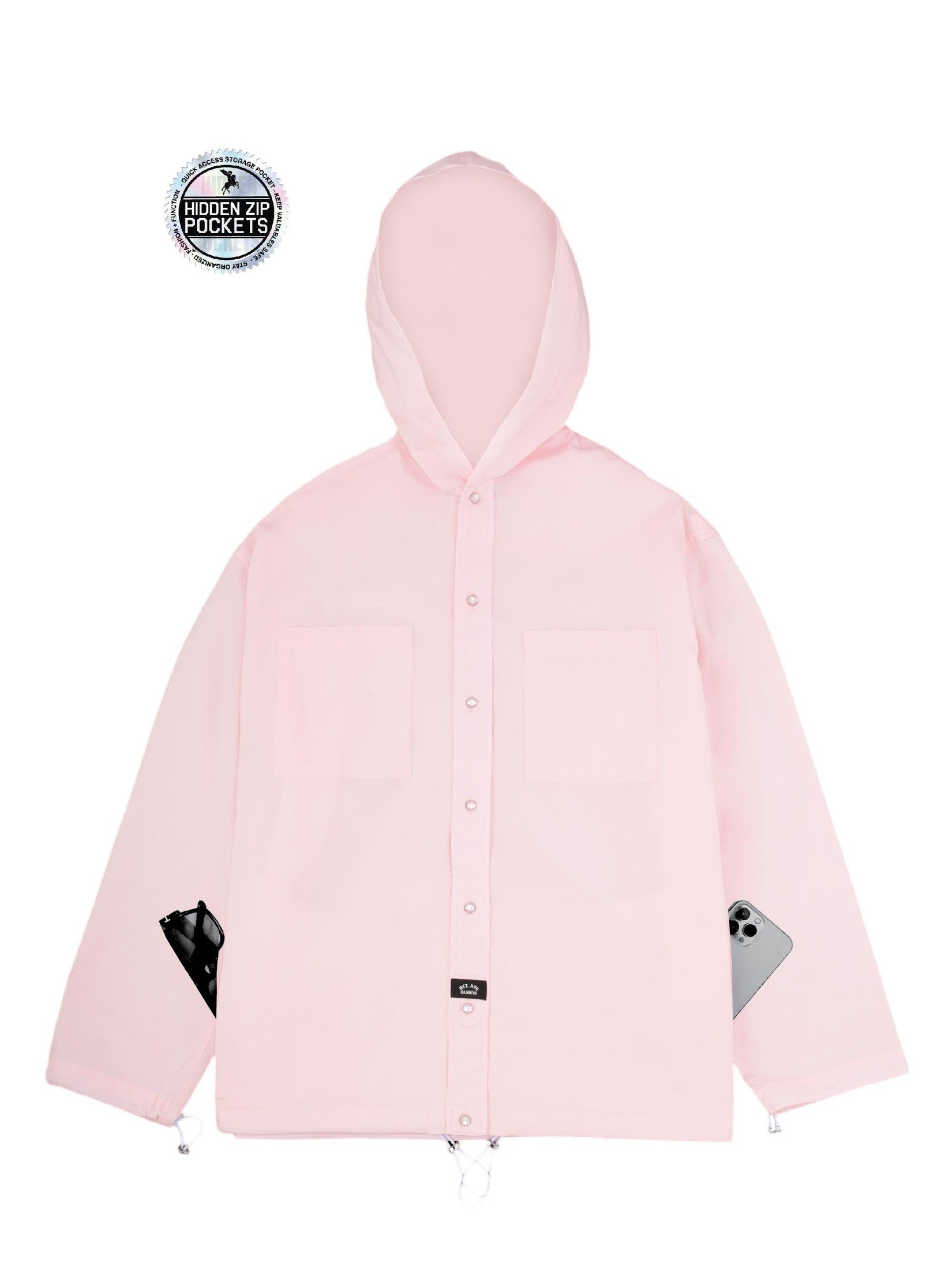 No Collar Hooded Dress Shirt
