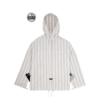 No Collar Hooded Dress Shirt