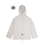 No Collar Hooded Dress Shirt