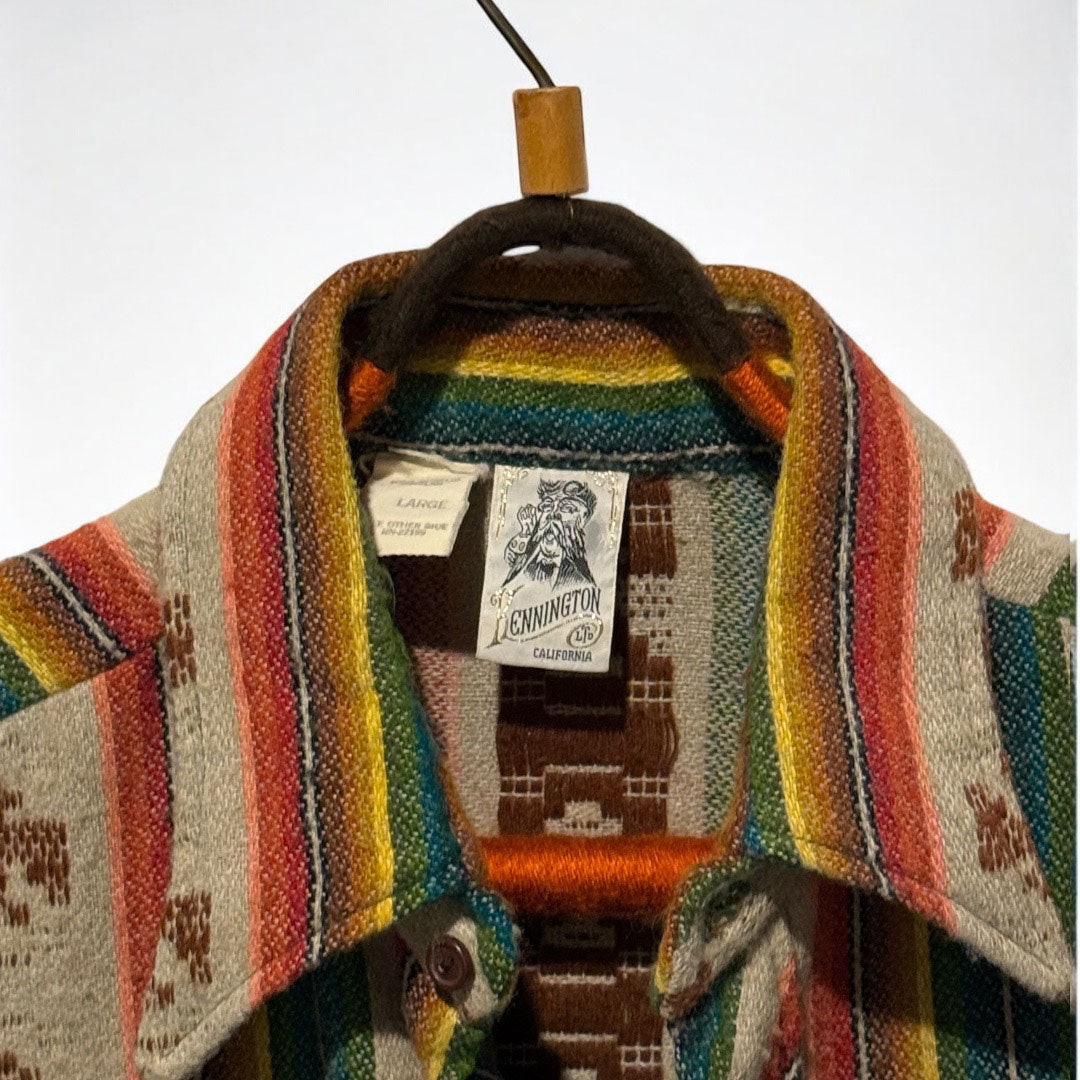 Vintage 70's Western Blanket Stripe Shirt