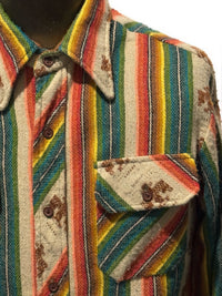 Vintage 70's Western Blanket Stripe Shirt