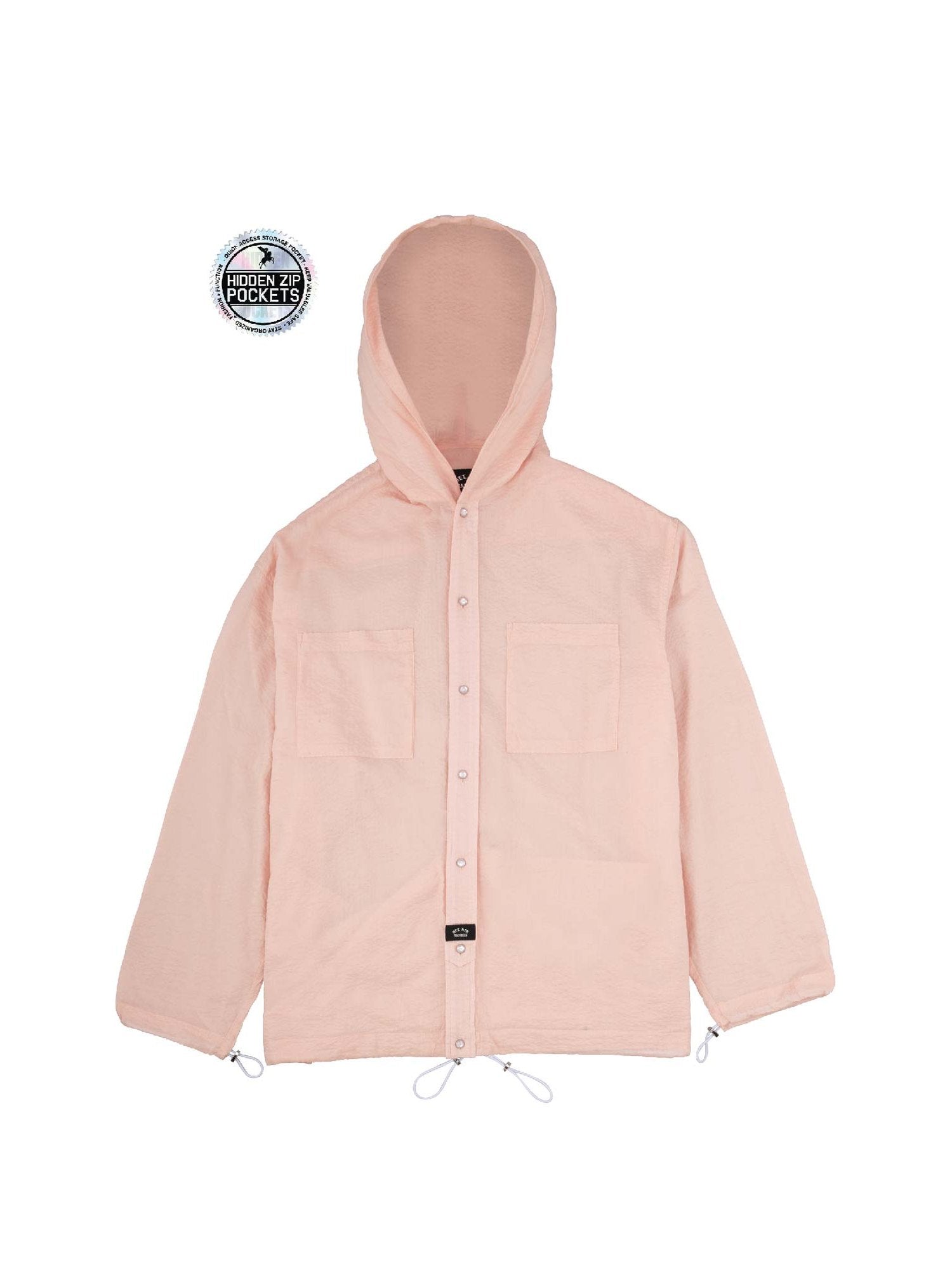 No Collar Hooded Dress Shirt