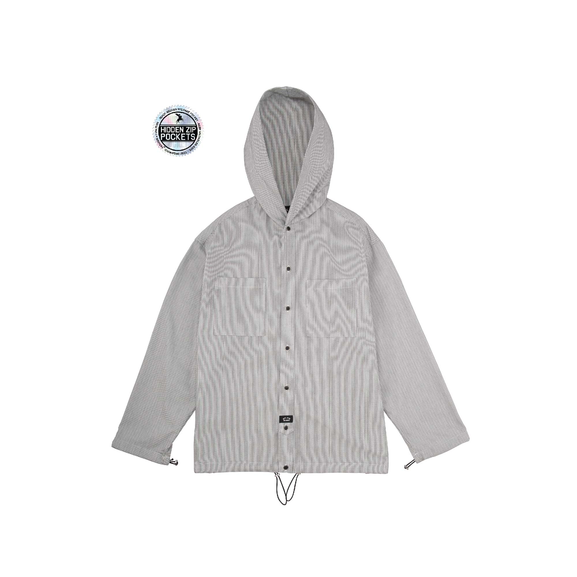 No Collar Hooded Dress Shirt