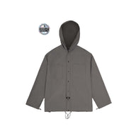 No Collar Hooded Dress Shirt