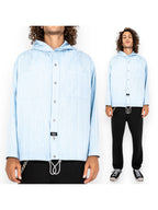 No Collar Hooded Dress Shirt
